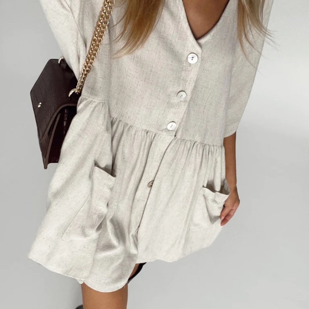 Princess Polly Sandy linen mini dress
